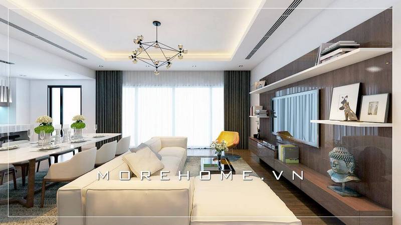 Thiết kế phòng khách liền phòng ăn đẹp
